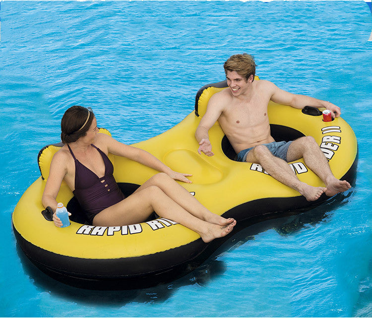 Floating Rows for Adult Family Drifting on the Sea Sunshade Boat Floating Bed